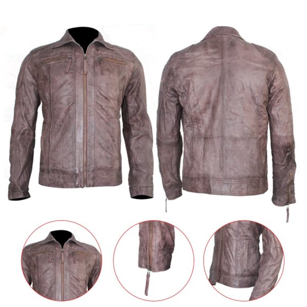 Steve McQueen Chocolate Brown Men’s Leather Jacket - Image 4
