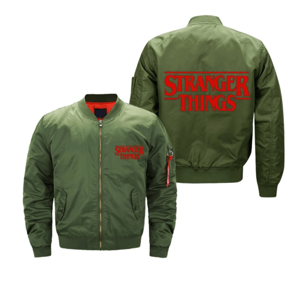 Stranger Pilot Bomber Things Male Padded Jacket - Image 3