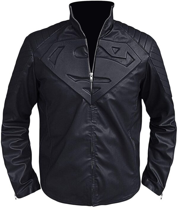 Mens Superman Biker Style Leather Jacket