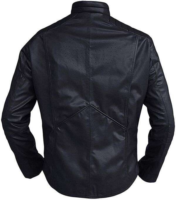 Mens Superman Biker Style Leather Jacket - Image 2