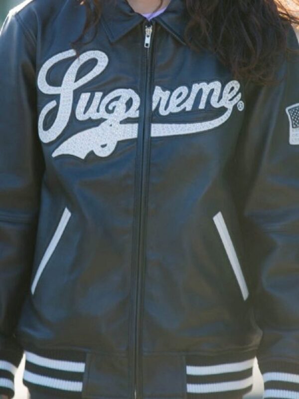Mens Style Supreme Black Leather Jacket - Image 2