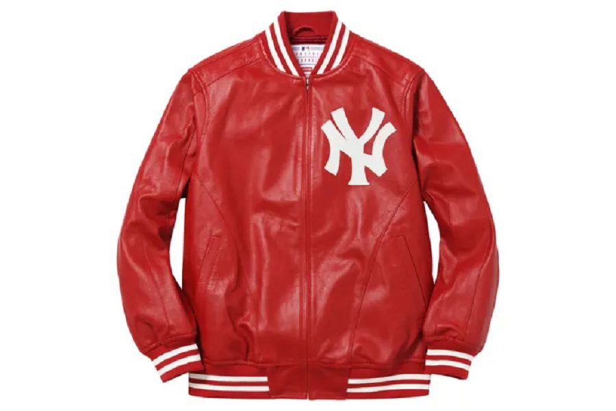Supreme Varsity Mens Fashion Leather Jacket