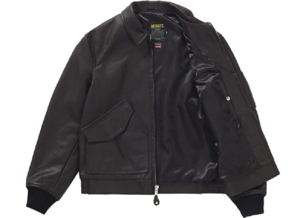 Supreme Schott Tanker Leather Jacket - Image 2
