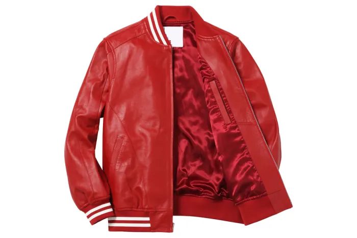 Supreme Varsity Mens Fashion Leather Jacket - Image 2