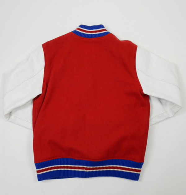 Mens Logo Red Supreme Tiger Varsity Jacket - Image 2