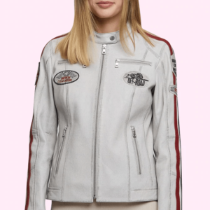 Takeoff White Biker Leather Jacket