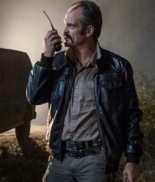 The Walking Dead Steven Ogg Simon Leather Bomber Jacket - Image 2