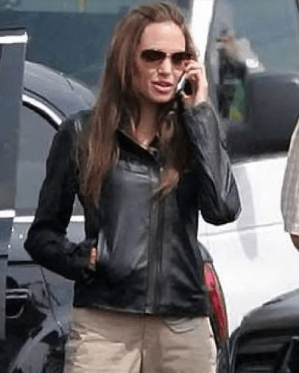 Thena The Eternals Angelina Jolie Black Leather Jacket - Image 2
