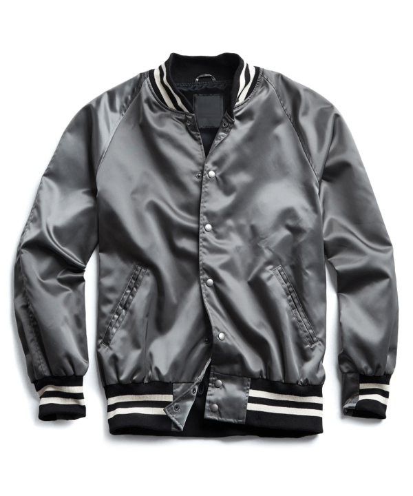 Mens Golden Bear Japanese Snap Bomber Olive Gunmetal Jacket - Image 2