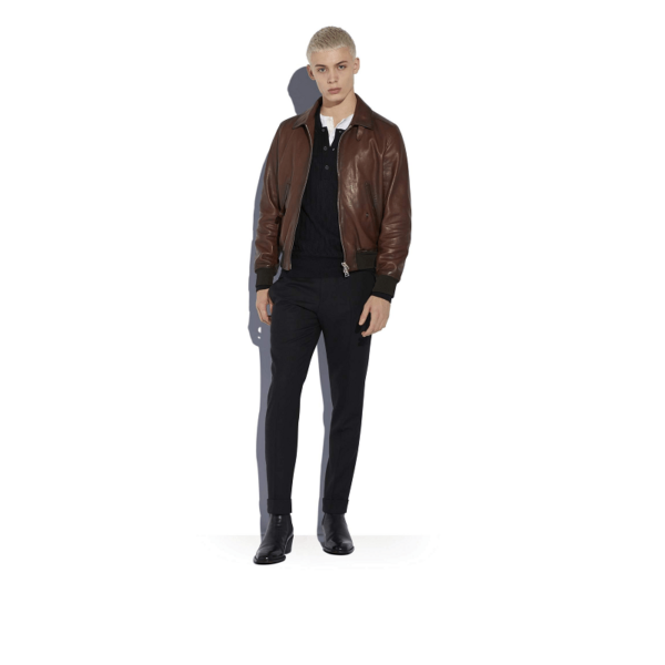 Mens Tom Ford Worked Leather Jacket - Image 2