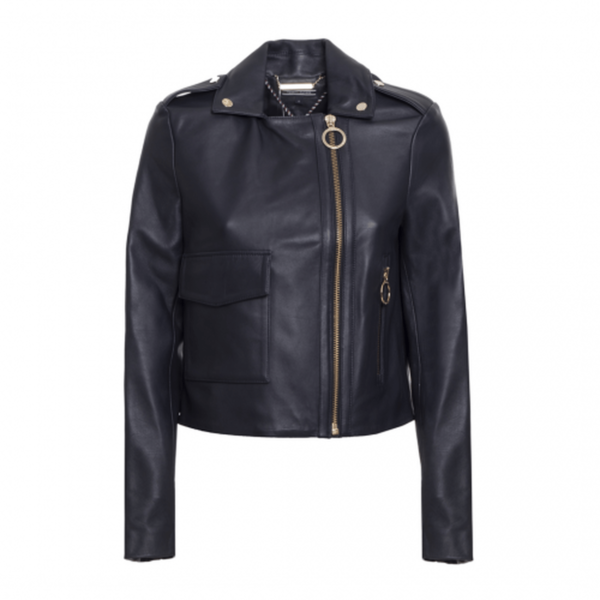 Mens Tommy Hilfiger Motorcycle Leather Jacket