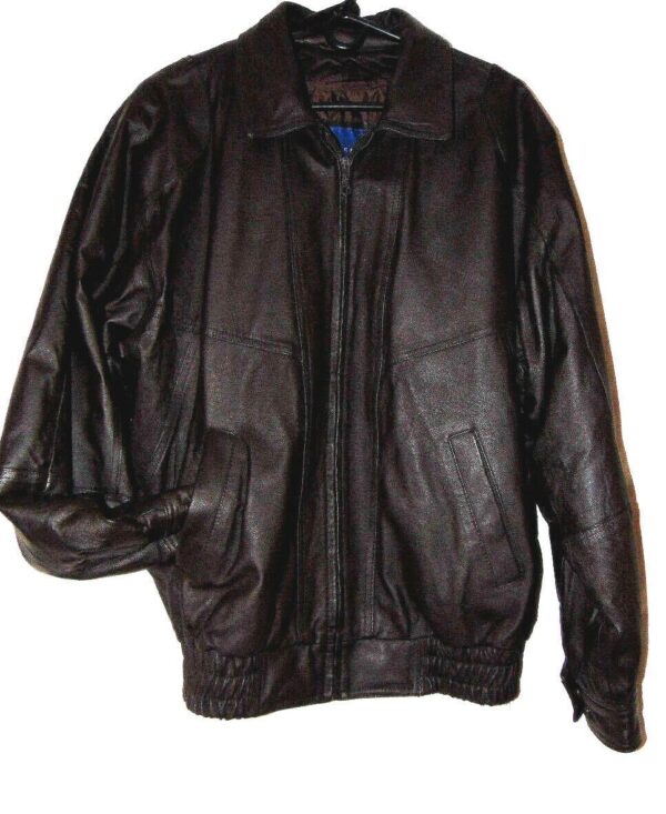 Mens Towncraft Bomber Leather Jacket - Image 2