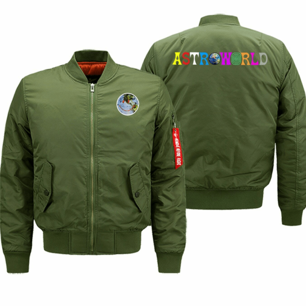 Mens Astroworld Travis Scott Military Style Bomber Jacket