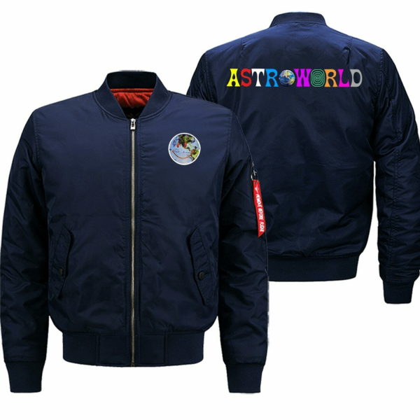 Mens Astroworld Travis Scott Military Style Bomber Jacket - Image 3