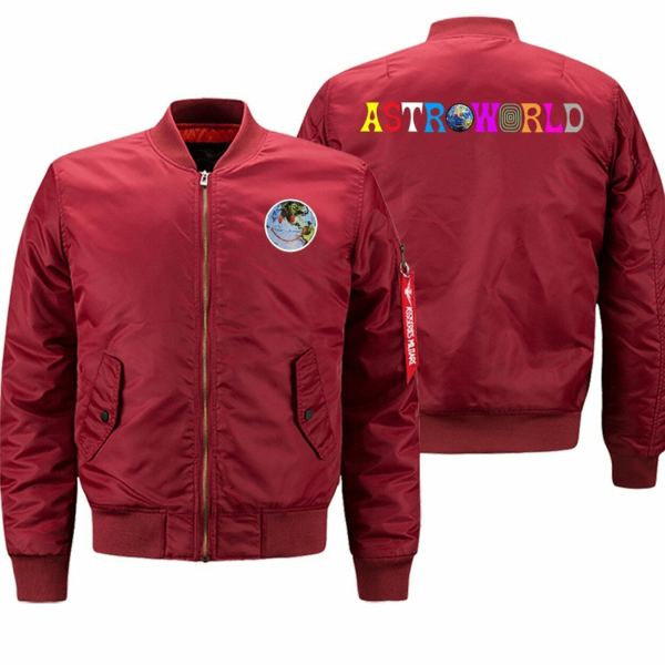 Mens Astroworld Travis Scott Military Style Bomber Jacket - Image 4