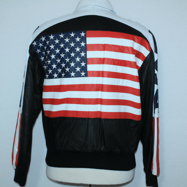 Michael Hoban USA American Flag Leather Jacket - Image 4