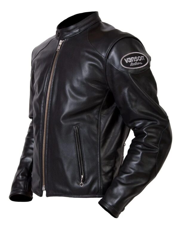 Mens Vanson Perforated Properf Leather Jacket - Image 2