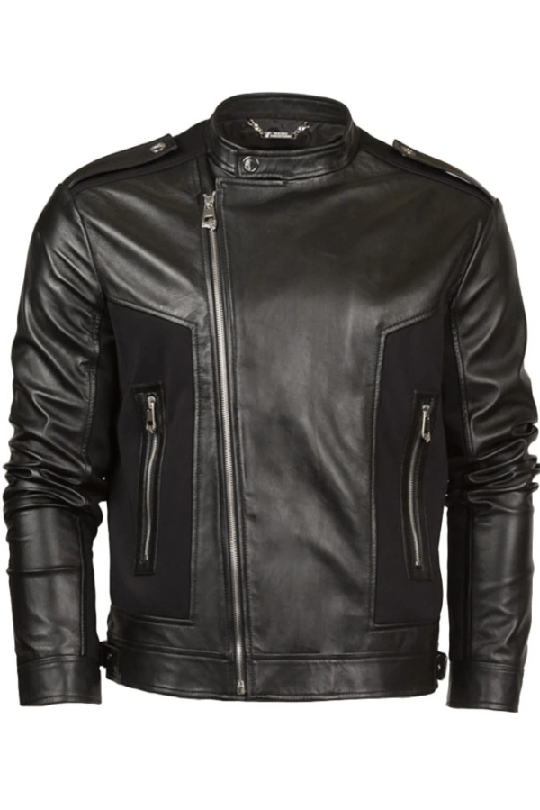 Mens Versace Collection Chiodo Leather Jacket