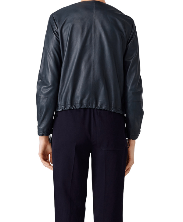 Mens Vince Navy Golf Leather Jacket - Image 3