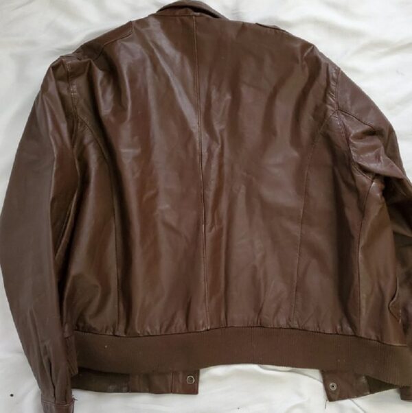 Mens Vintage Fox Run Brown Leather Jacket - Image 3