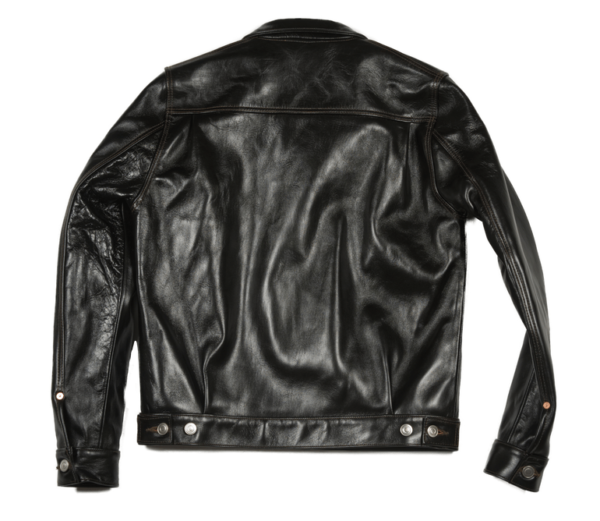 Mens Virginia Beach Horsehide Black Leather Jacket - Image 4
