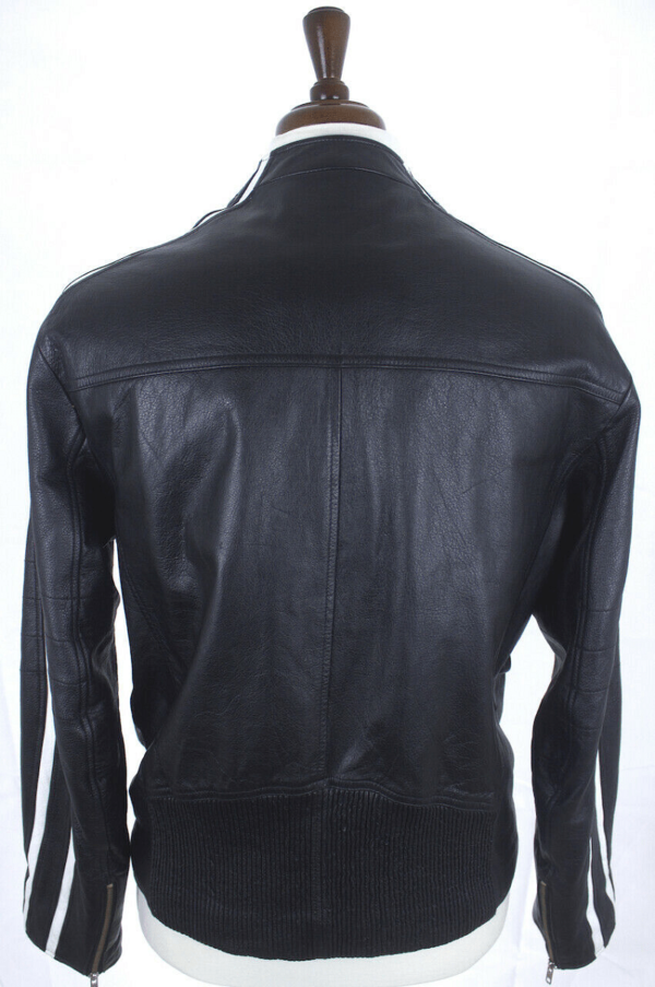 Mens Wilson Genuine Cafe Racer Leather Jacket - Image 4