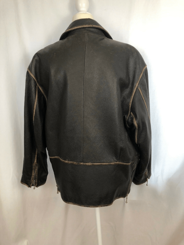 Mens Winlit 1969 Brown Leather Jacket - Image 3