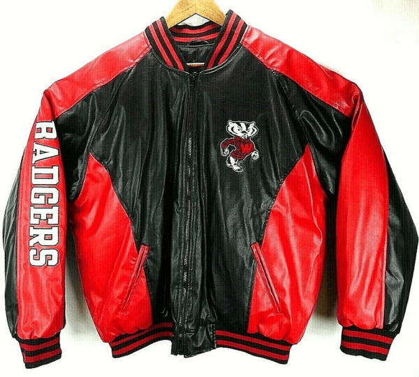 Mens Steve And Barry's Wisconsin Badgers Leather Jacket