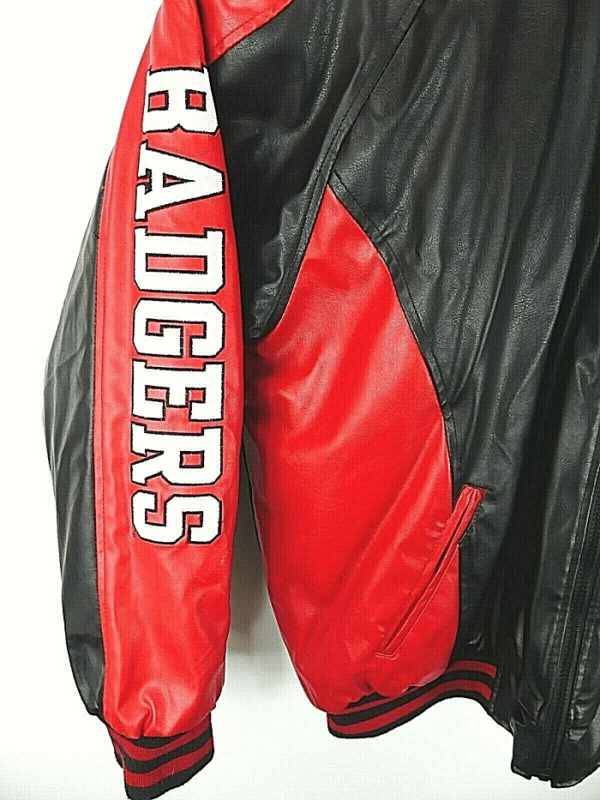 Mens Steve And Barry's Wisconsin Badgers Leather Jacket - Image 3