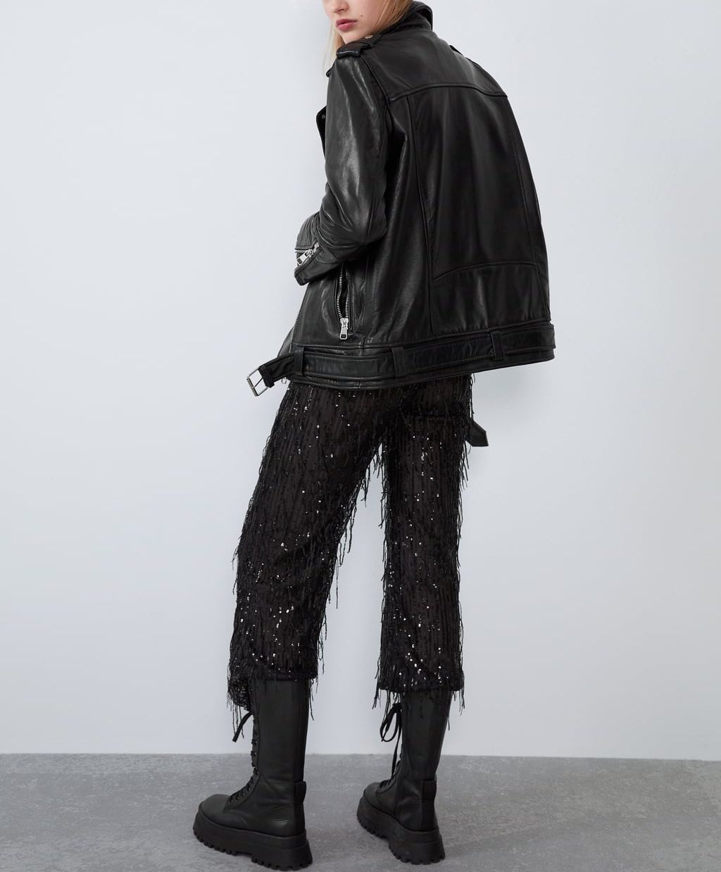 New Oversized Black Women Leather Jacket - Image 3