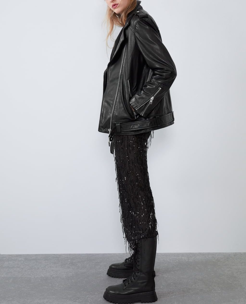 New Oversized Black Women Leather Jacket - Image 2