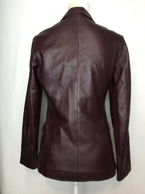 Rem Garson Red Leather Coat - Image 4