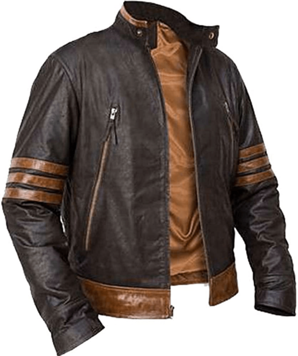 X-men Origins Wolverine Brown Leather Jacket - Image 2