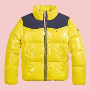 Yellow Shiny Puffer Jacket