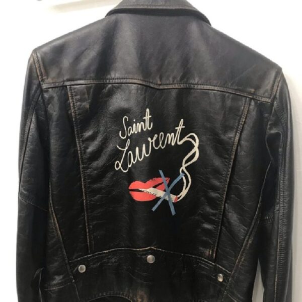 Mens Style Ysl Black Leather Jacket - Image 3