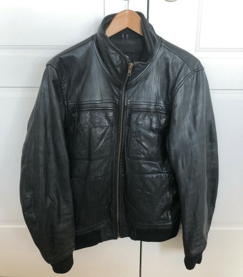 Mens Zanerobe Black Leather Jacket - Image 2