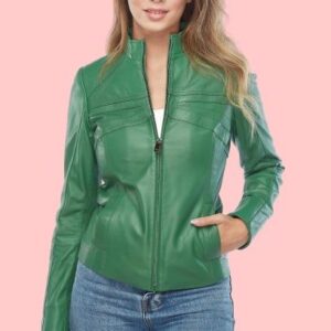 Amanda Griffin Green Leather Jacket