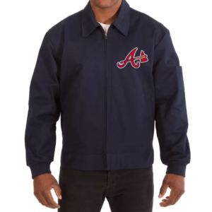 Atlanta Braves Navy Blue Workwear Cotton Jacket