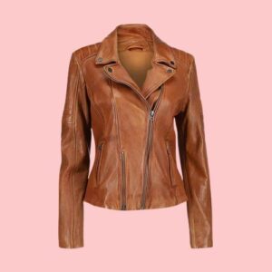 Cognac Color Leather Jacket