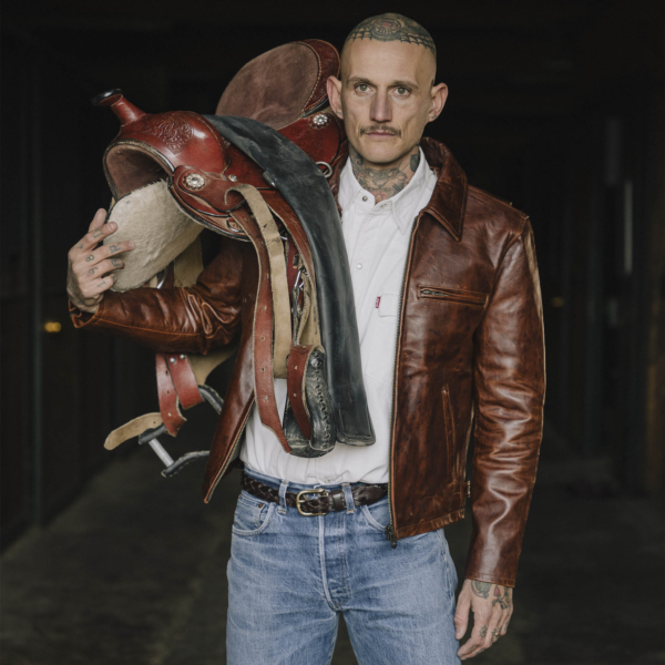 Mens Varenne Whiskey Leather Jacket - Image 2