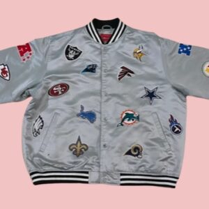 Nfl Team All Logo Patchs Satin Jacket