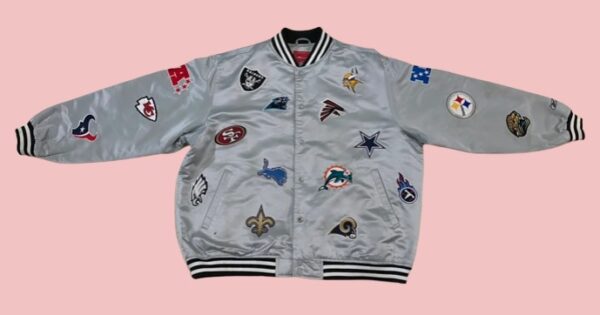 Nfl Team All Logo Patchs Satin Jacket