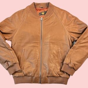 Cognac Baseball Brown Leather Jacket