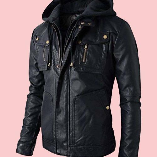 Leather Jacket With Hood - AirBorne Jacket