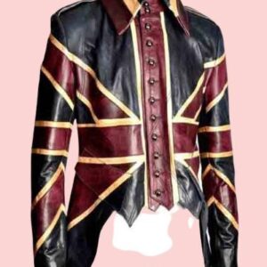 UK Flag Union Jack Tail Leather Coat