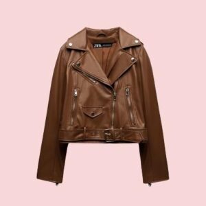 Brown Faux Leather Jacket