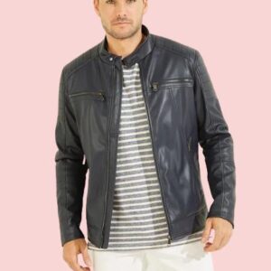 Faux Leather Jacket Men