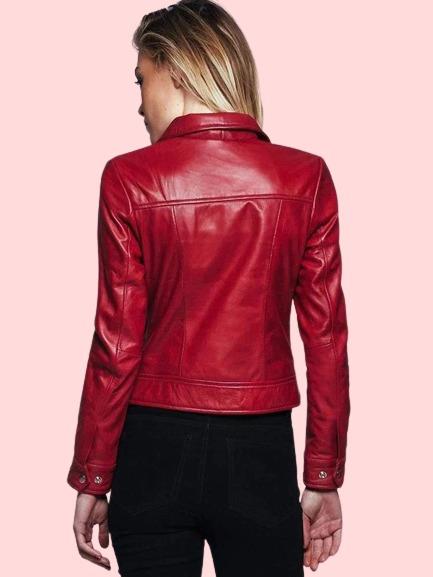Faux Red Leather Jacket - AirBorne Jacket
