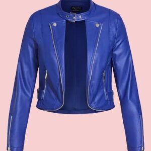 Plus Size Faux Leather Jacket