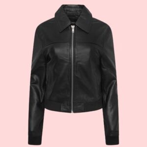 Womens Leather Bomber Jacket